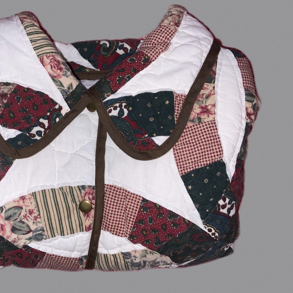 Handmade Patchwork Quilt Coat | Vintage Wedding Ring Design, Large - Picture 3 of 7